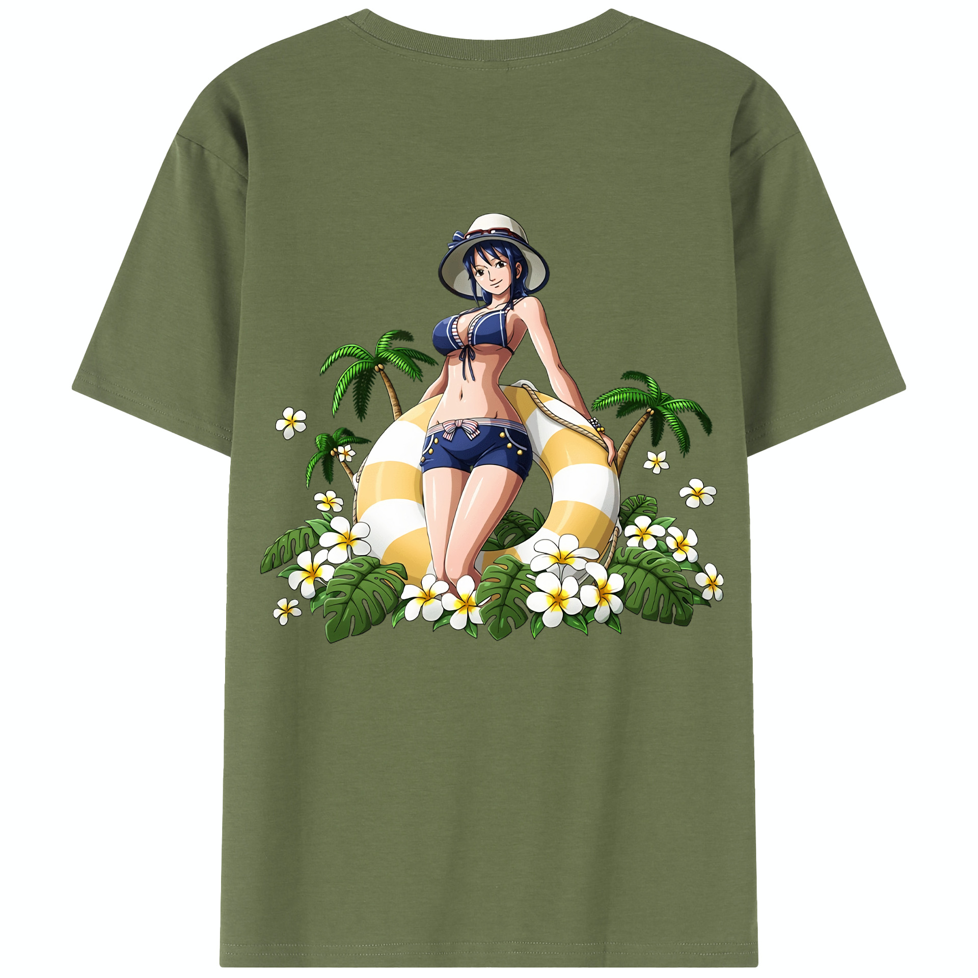 ワンピース ニコ・ロビン ONE PIECE Nico Robin 綿100％半袖Tシャツ（背面プリント）